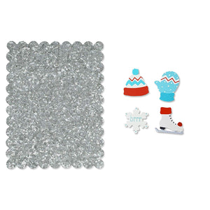 Galvanized Metal Photo Board Home and Office Decor Includes Winter Magnet Set, by Roeda Studio