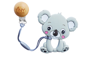 Tiny Teethers Baby Pacifier Clip and BPA Free Silicone Teether in One (Koala)