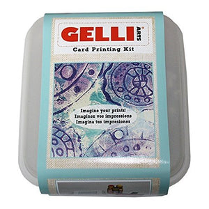 Gelli Arts All in One DIY Craft Set with Gel Printing Plate, Premium Acrylic Paints, Roller, Paper, Design Elements and Storage Container- Create Unique Art Prints, Easy Clean Up