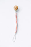 MITTEEZ Teething Buddies Wood Teether Toy and miniStrands Chewbeads and Pacifier Clip (Ella The Elephant - Gray)