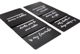 Imagination Starters Set of 6 Chalkboard Coasters with Fun Sayings plus Chalk Marker - Great for Dinner Parties!