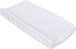 MiracleWare Muslin Changing Pad Cover, Blue and Gray Stripes