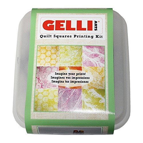 Gelli Arts All in One DIY Craft Set with Gel Printing Plate, Premium Acrylic Paints, Roller, Paper, Design Elements and Storage Container- Create Unique Art Prints, Easy Clean Up