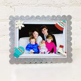 Galvanized Metal Photo Board Home and Office Decor Includes Winter Magnet Set, by Roeda Studio