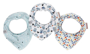 ImseVimse - Baby Bandana Teething and Drool Bibs - Absorbent Organic Cotton with Safe Nickel Free Snaps for Newborn and Toddlers - Pack of 3 Stylish Unisex Bibs for Boys and Girls