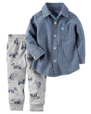 Carter's Baby Boys' 2 Piece Plaid Woven Top and Pants Set