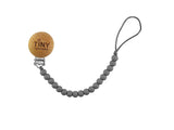 Tiny Teethers Baby Pacifier Clip and BPA Free Silicone Teether Chewbeads in One (Grey, Mint, Ivory)