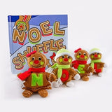 Noel Shuffle Gift Set - Christmas Family Game with (4) Plush Gingerbread Dolls and Book, Fun Holiday Tradition, Makes Great Stocking Stuffers and Decorations