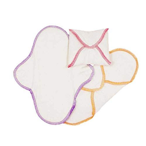 Imse Vimse Reusable Organic Cotton Menstrual Pads with Wings (Panty Liner, Natural)