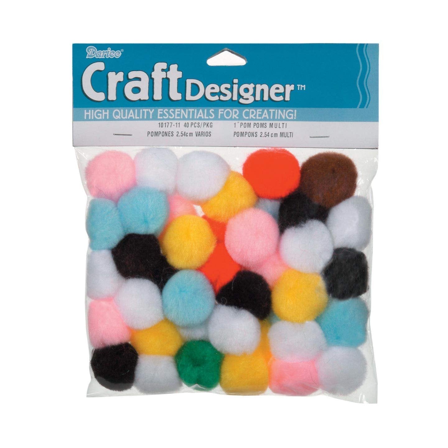 Darice Craft Pom Poms 1 inch Assorted Colors and Sizes – Just