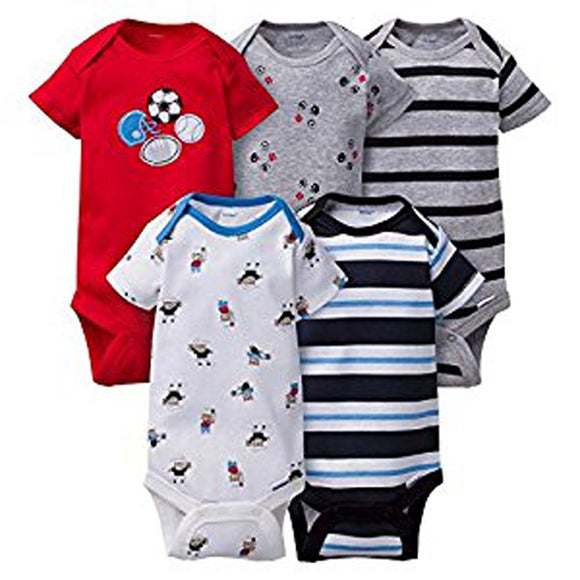 Gerber Onesies 6-9 Months Baby Boys Sports Outfits 5 Pack