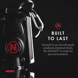 NEBO 400-Lumen Key Chain Flashlight: Features 6 Unique Light Modes, Including 400 Lumen Turbo Mode and 3 LED Color Options; Easily Secured via Necklace, Lanyard or Keyring â€“ MYCRO 6714