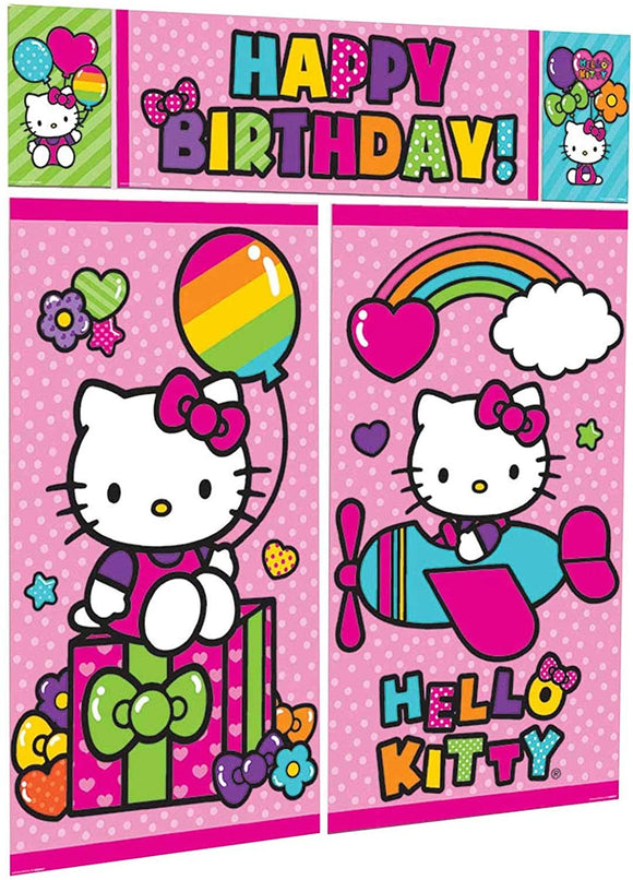 Amscan 670369 Scene Setters Wall Decorating Kit | Hello Kitty Rainbow Collection | Birthday 59