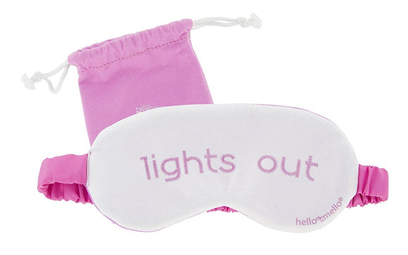 Hello Mello Luxurious Soft Sleep Mask with Matching Tote Bag- Pink 