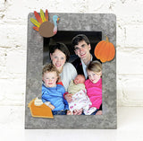 Thanksgiving Fall Harvest Decor Magnet Set with Galvanized Metal Magnetic Photo Board for Home or Office Decor, by Roeda
