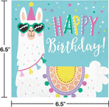 Llama Party Happy Birthday Napkins, 48 ct