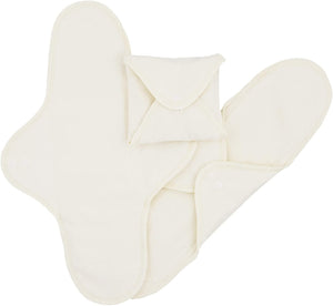 Imse Vimse Reusable Organic Cotton Menstrual Pads with Wings (Regular, Natural)