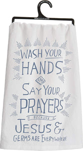 Primitves By Kathy Tea Towel - Jesus and Germs Are Everywhere