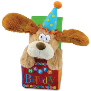 12" Flappy Birthday Animated Plush Puppy Dog Singing "Happy Birthday"