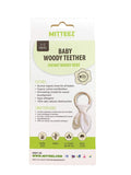 MITTEEZ Wood Baby Organic Wooden Teether with Absorbent Cloth