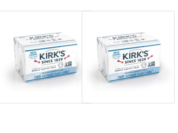 Kirk's Original Gentle Castile Soap Fresh Scent 4 Ounces (6 Count)