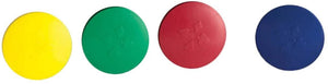 Round Card Holders with Case in Red, Yellow, Green & Blue, Multi