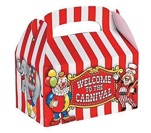 Fun Express Under the Big Top Empty Favor Boxes Party Accessory (3-Pack of 12)
