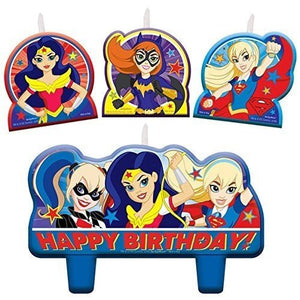 DC Super Hero Girls Birthday Candles - Set of 4
